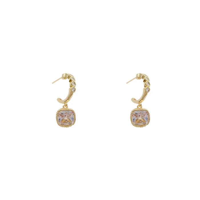 Wholesale Sterling Silver Post Fashion Zircon Pendant Earrings Diamond Stud Earrings Jewelry Women Gift