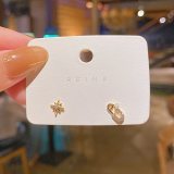 Wholesale Sterling Silver Post Stud Asymmetric Stars Women Earrings Jewelry Women Gift