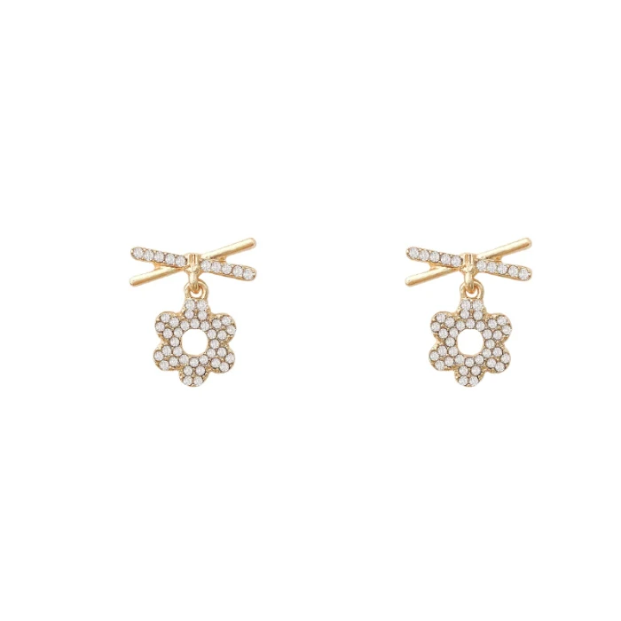 Wholesale Sterling Silver Post Flower Earrings For Women Fashion Studs Earrings Jewelry Women Gift