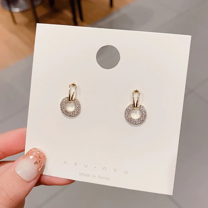 Wholesale 925 Silver Post Circle Stud Female Earrings Jewelry Women Gift