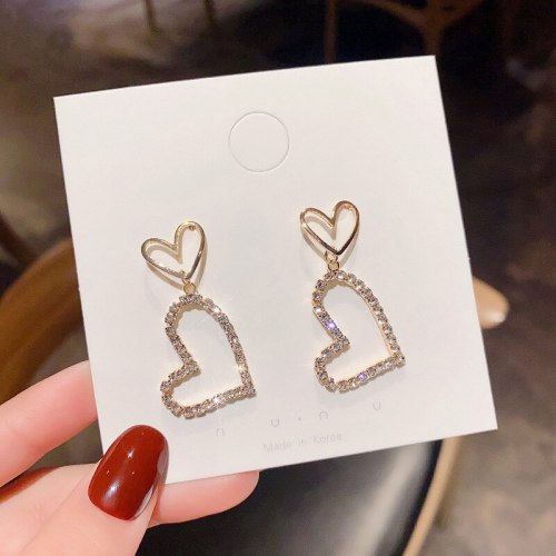 Wholesale 925 Silver Post Love Heart Stud Women Earrings Eardrops Jewelry Women Gift