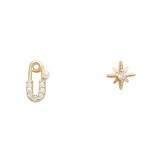 Wholesale Sterling Silver Post Stud Asymmetric Stars Women Earrings Jewelry Women Gift