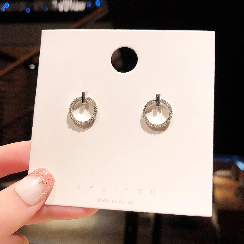 Wholesale 925 Silver Pin Earrings Circle Earrings Stud Earrings Jewelry Women Gift