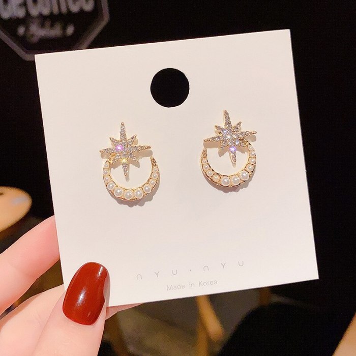 Wholesale Sterling Silver Post Pearl Earrings Opal Stone Stud Earrings Jewelry Women Gift