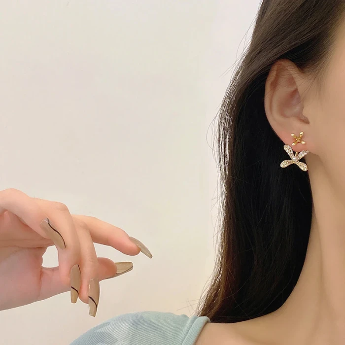 Wholesale Sterling Silver Post Earrings For Women Flower Zircon Stud Earrings Jewelry Women Gift