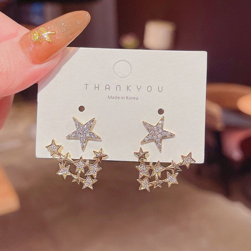 Wholesale Sterling Silver Post Fashion Starry Women Stud Earrings Jewelry Women Gift