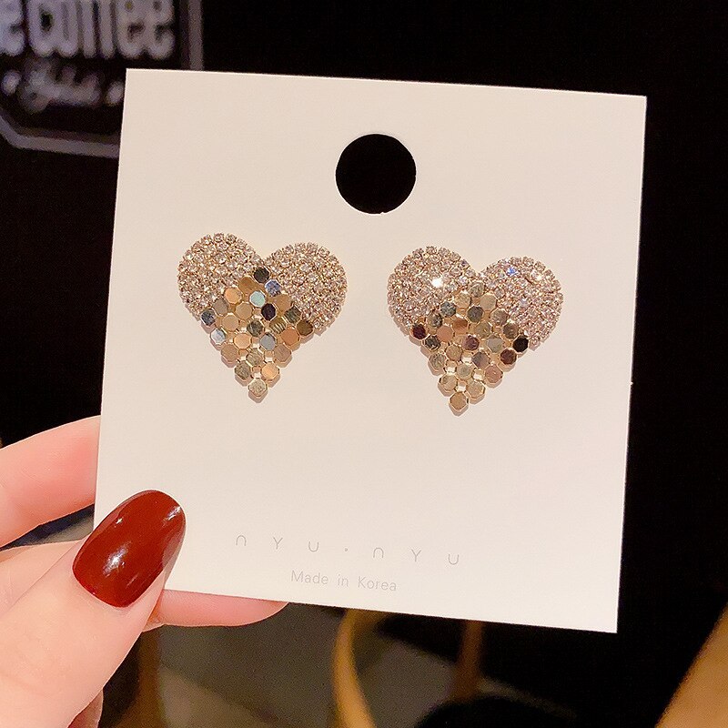 Wholesale Sterling Silver Post Love Heart Earrings Stud Jewelry Women Gift