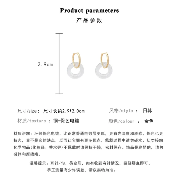 Wholesale Sterling Silver Post Fashion Circle Pendant Earrings For Women Jewelry Women Gift