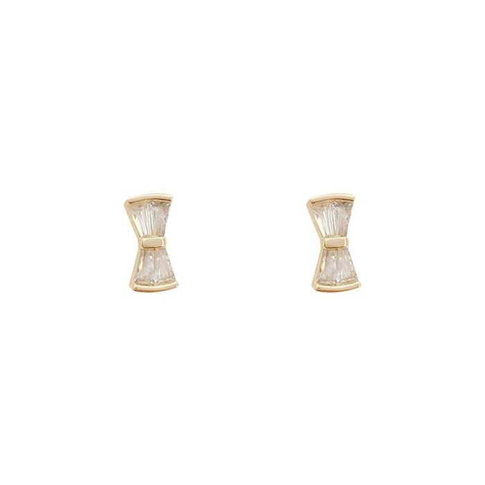Wholesale Sterling Silver Post Bow Women Stud Earrings Jewelry Women Gift