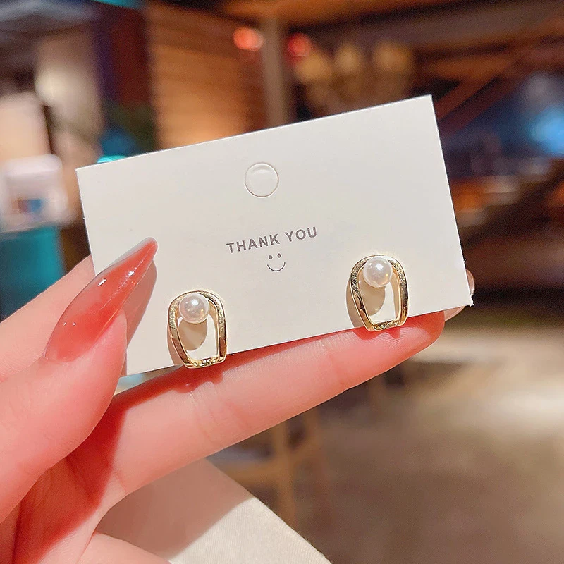 Wholesale Sterling Silver Post Fashion Pearl Stud Earrings Jewelry Women Gift