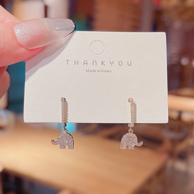 Wholesale Sterling Silver Post Fashion Baby Elephant Ear Clip Women Stud Earrings Jewelry Women Gift