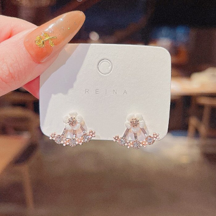 Wholesale Sterling Silver Post Flower Women Stud Earrings Jewelry Women Gift