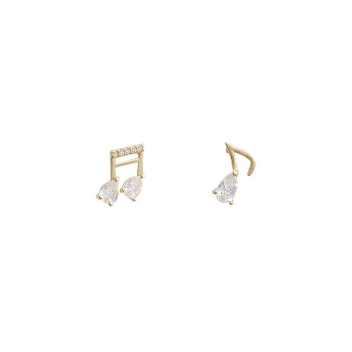 Wholesale Musical Note Women Stud Earrings Sterling Silver Post Earrings Jewelry Women Gift