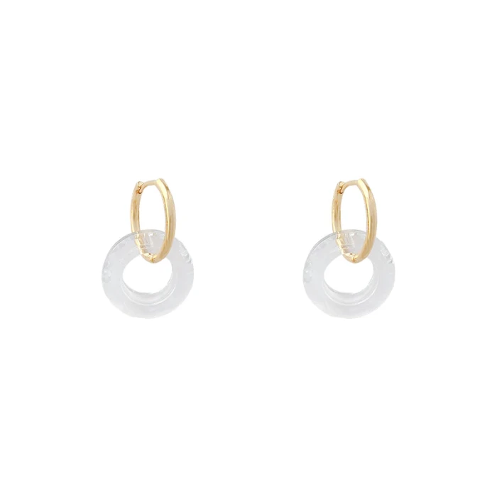 Wholesale Sterling Silver Post Fashion Circle Pendant Earrings For Women Jewelry Women Gift