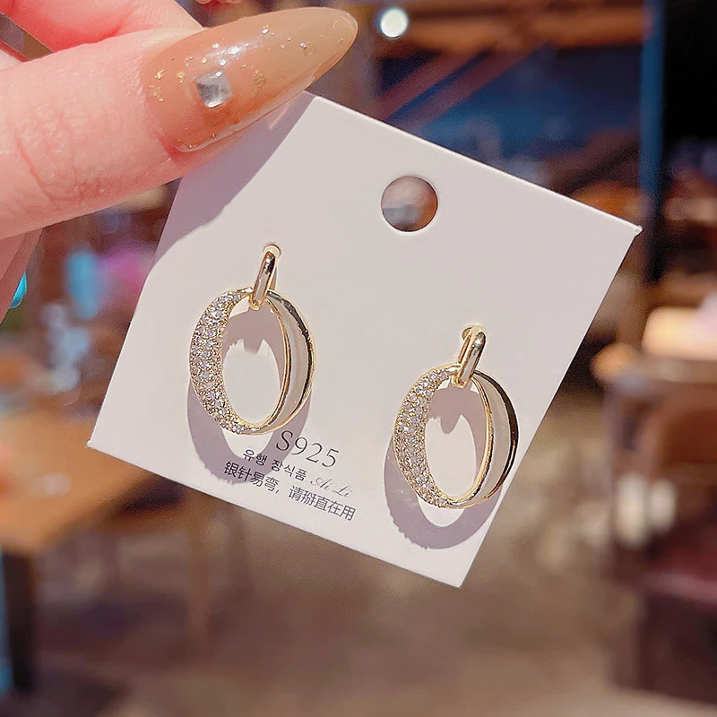 Wholesale Circle Stud Sterling Silver Post Earrings Jewelry Women Gift
