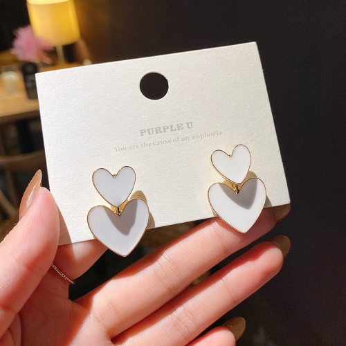 Wholesale 925 Silver Post Love Heart Women Stud Earrings Jewelry Women Gift