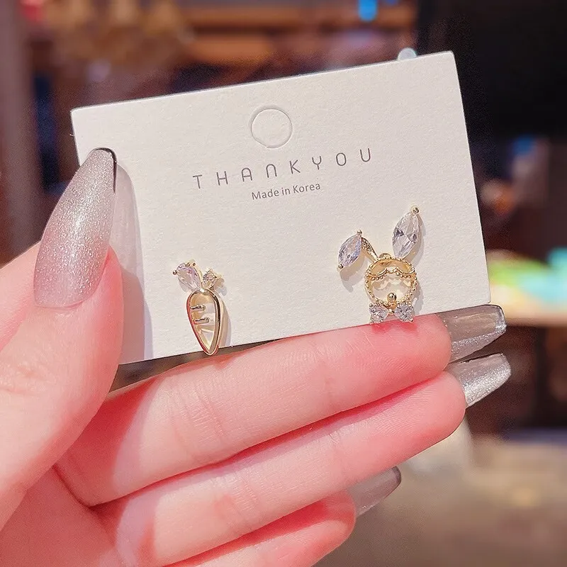 Wholesale 925 Silver Post Rabbit Stud Earrings For Women Jewelry Women Gift