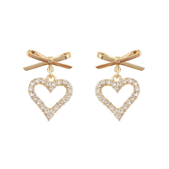 Wholesale 925 Silver Stud Bow Stud Earrings Love Pendant Earrings Jewelry Women Gift