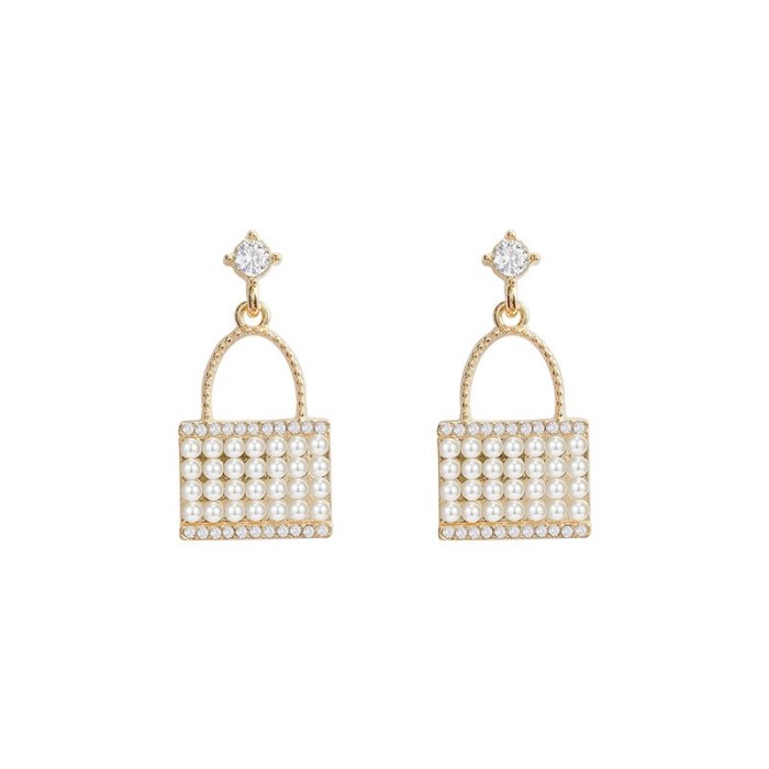 Wholesale 925 Silver Post Pearl Bag Earrings Eardrops Earrings Jewelry Women Gift