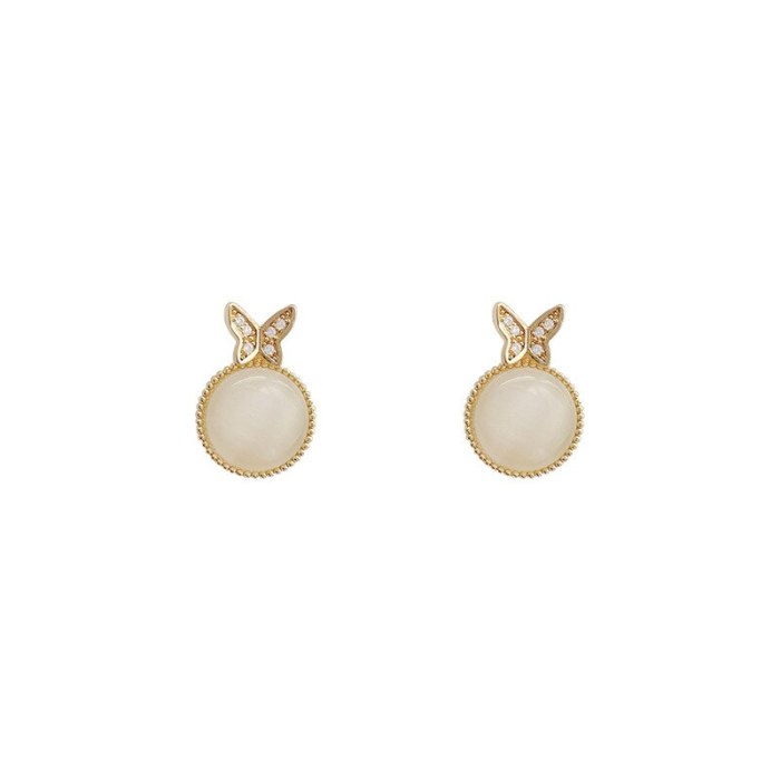 Wholesale Sterling Silver Post Opal Butterfly Women Stud Earrings Jewelry Women Gift