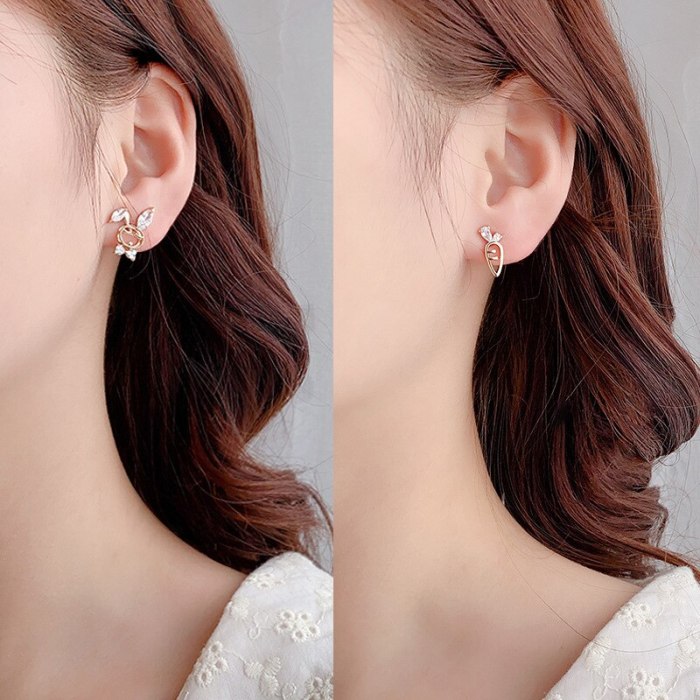 Wholesale 925 Silver Post Rabbit Stud Earrings For Women Jewelry Women Gift