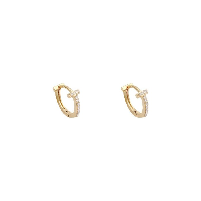 Wholesale Round Full Diamond Earrings 925 Silver Stud Earrings Jewelry Women Gift