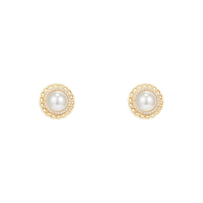 Wholesale Sterling Silver Post Circle And Pearl Women Stud Earrings Jewelry Women Gift