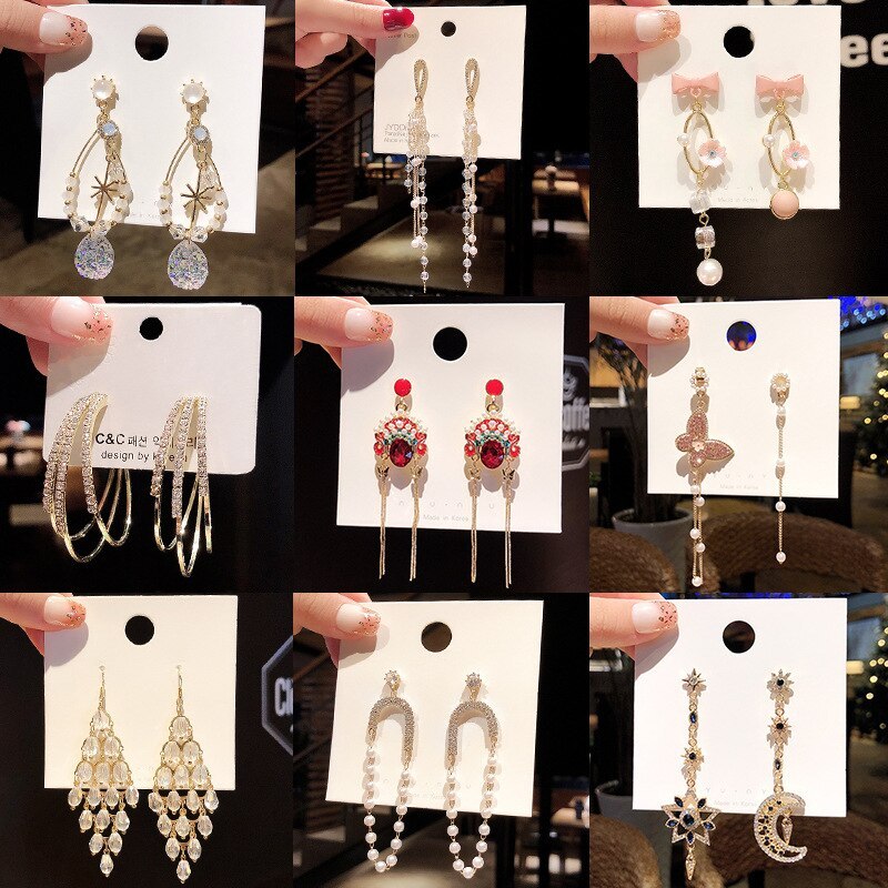 Wholesale Sterling Silver Post Stud Long Fringe Women Eardrops Jewelry Women Gift