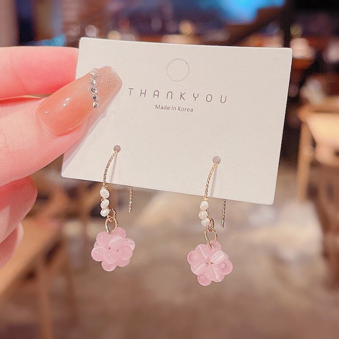 Wholesale New Style Pink Grape Earrings Stud Earrings Jewelry Women Gift