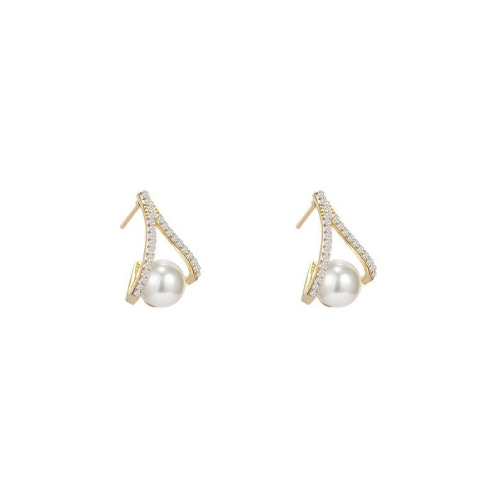 Wholesale Sterling Silver Post New Water Drop Pearl Women Stud Earrings Jewelry Women Gift