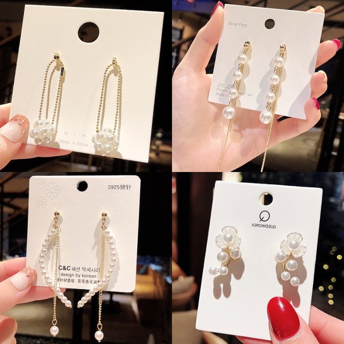 Wholesale 925 Silver Post Pearl Earrings Jewelry Women Gift