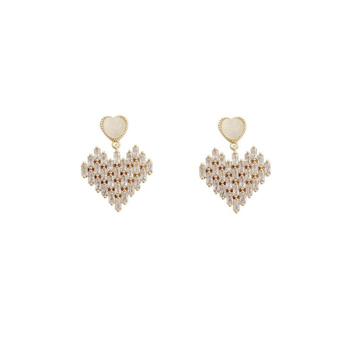 Wholesale Zircon Heart-Shaped Earrings S925 Silver Stud Earrings Jewelry Women Gift