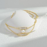 Wholesale New Zircon H Letter Pearl Bracelet Women's Jewelry Dropshipping Jewelry