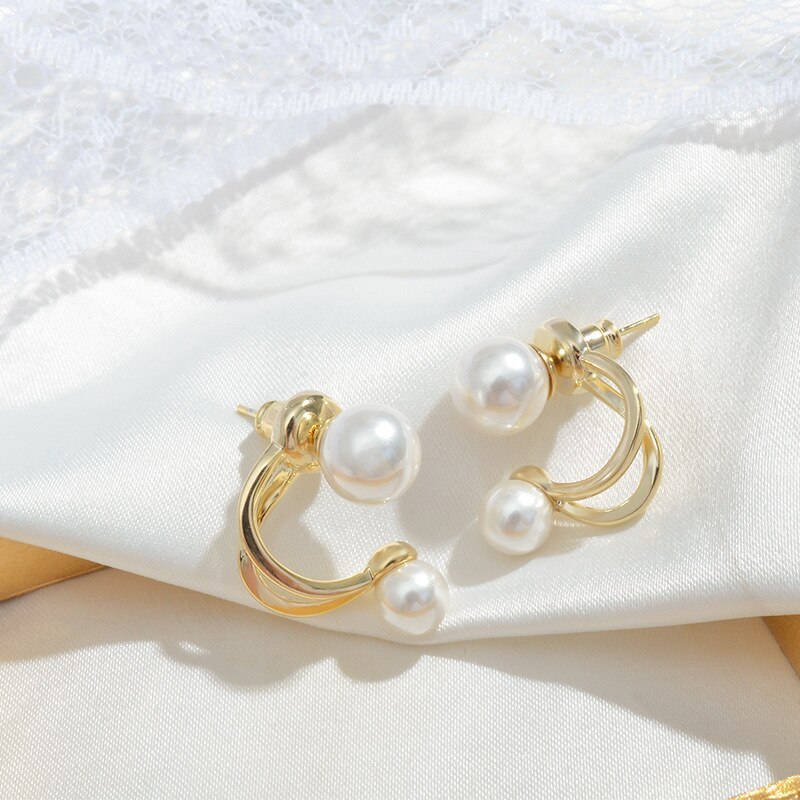 Wholesale S925 Silver Pearl Stud Fashion Earrings Dropshipping Jewelry