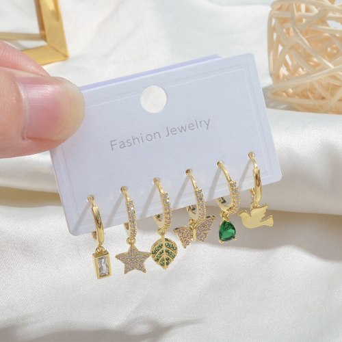 Wholesale Zircon Earrings XINGX Butterfly Fashion Earrings Dropshipping Jewelry