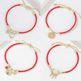 Wholesale Chinese Zodiac Tiger Red Rope Bracelet Women's Woven Red Handmade Strap Bracelet Jewelry Dropshipping Jewelry