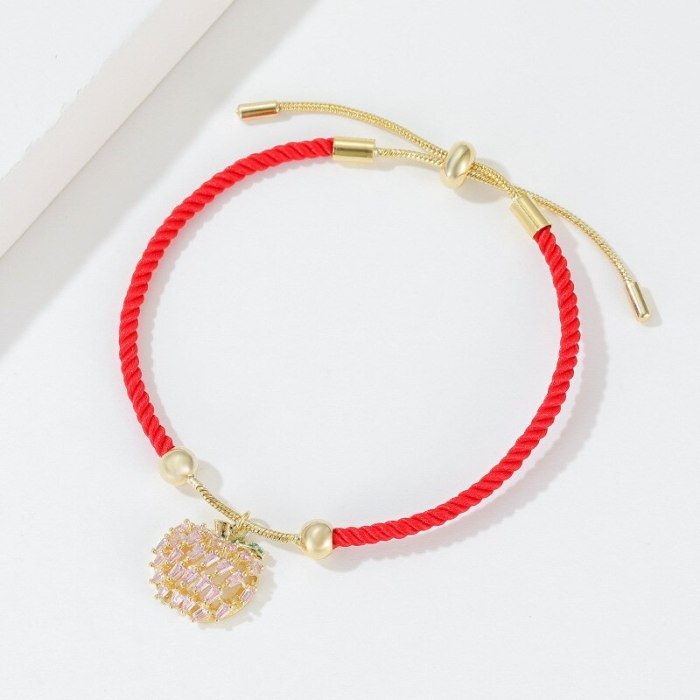 Wholesale Chinese Zodiac Tiger Red Rope Bracelet Women's Woven Red Handmade Strap Bracelet Jewelry Dropshipping Jewelry