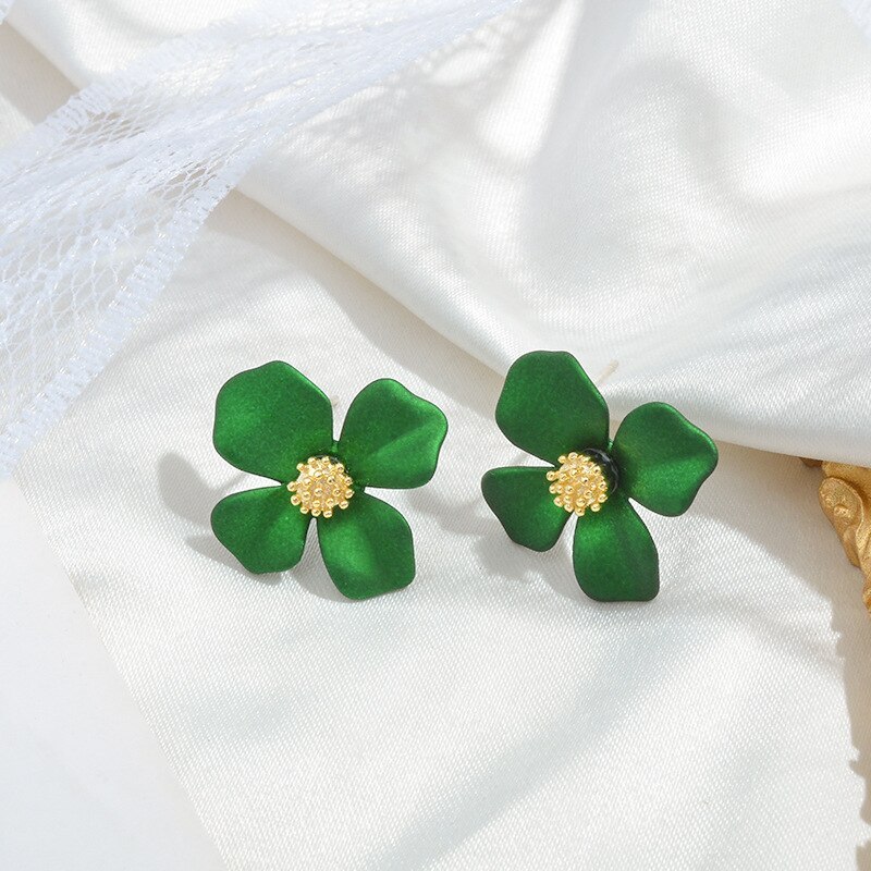 Wholesale Sterling Silver Post Petal Stud Fashion Earrings Ornament Dropshipping Jewelry