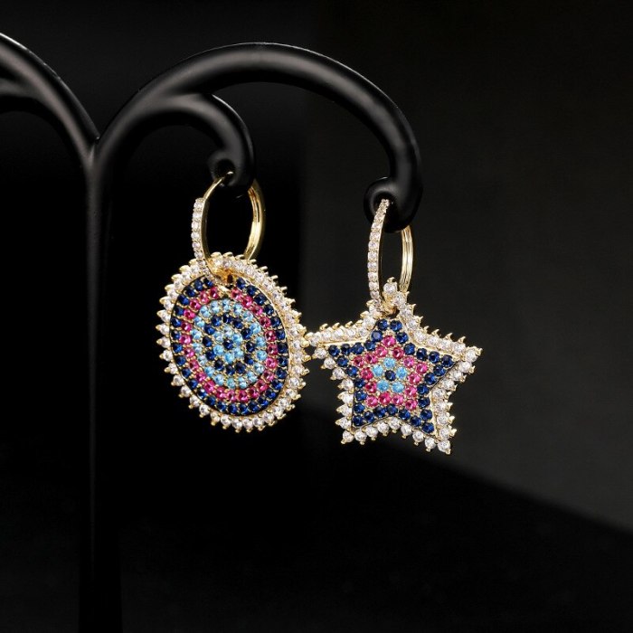 Wholesale Zircon Star Stud Female Sterling Silver Needle Earrings Ear Rings Dropshipping Jewelry