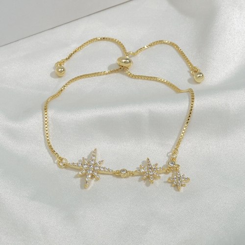 Wholesale New Zircon Eight Awn Star Bracelet Female Adjustable Pull Handmade Accessory Bracelet Ornament Dropshipping Jewelry