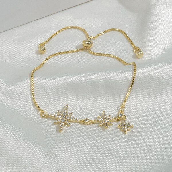 Wholesale New Zircon Eight Awn Star Bracelet Female Adjustable Pull Handmade Accessory Bracelet Ornament Dropshipping Jewelry