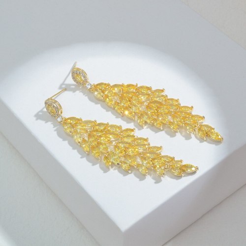 Wholesale Zircon Wheat Stud Earrings for Women Sterling Silver Post Earrings Ornament Dropshipping Jewelry