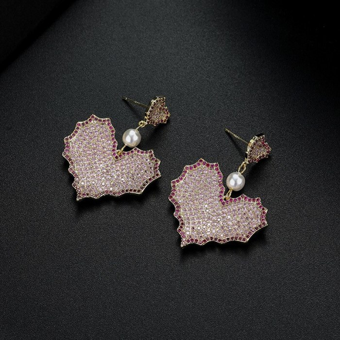 Wholesale Zircon Maple Leaf Earrings Sterling Silver Needle Earrings Stud Women Dropshipping Jewelry