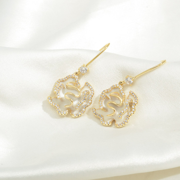 Wholesale Camellia Earrings Sterling Silver Needle Earrings Stud Women Jewelry Gift