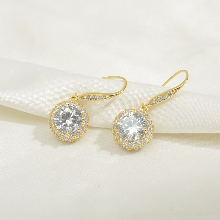 Wholesale 2021 Women Lady Girl Sterling Silver Needle Zircon Earrings Stud Jewelry Gift