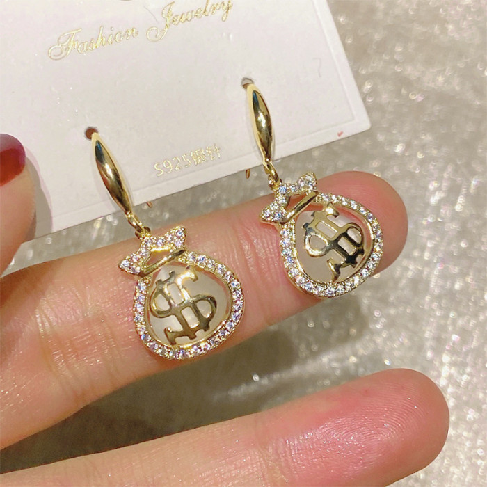 Wholesale New Opal Purse Earrings Sterling Silver Needle Earrings Stud Jewelry Gift