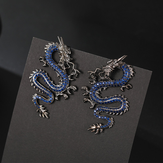 Wholesale Zircon Earrings Sterling Silver Needle Dragon Earrings For Women Jewelry Gift
