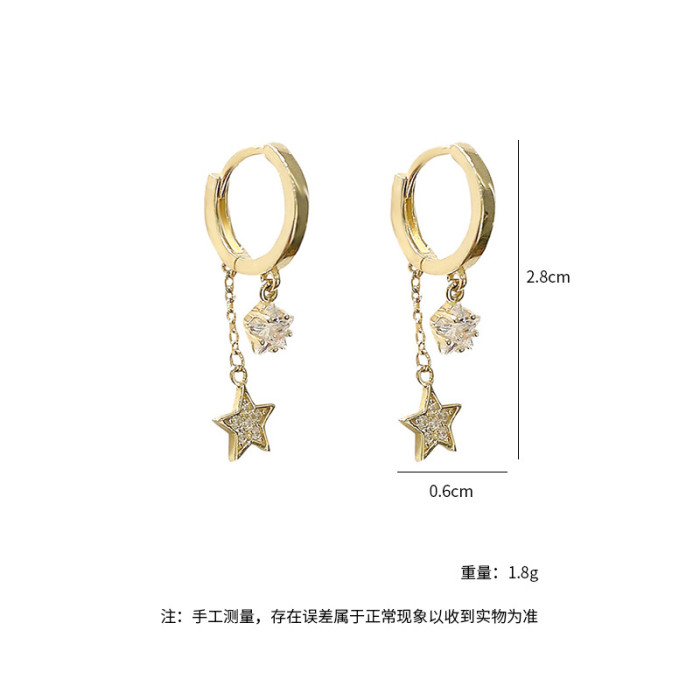 Wholesale Zircon Fashion Women 'S Earrings Student Ear Clip Jewelry Gift