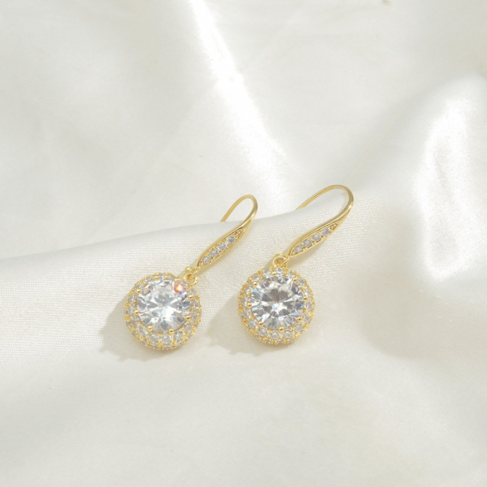 Wholesale 2021 Women Lady Girl Sterling Silver Needle Zircon Earrings Stud Jewelry Gift