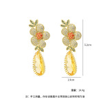 Wholesale Zircon Petal Earrings Sterling Silver Needle Earrings Stud Women Jewelry Gift